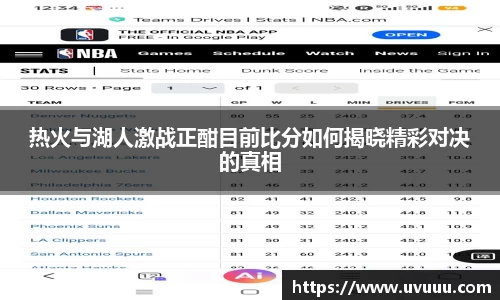 热火与湖人激战正酣目前比分如何揭晓精彩对决的真相